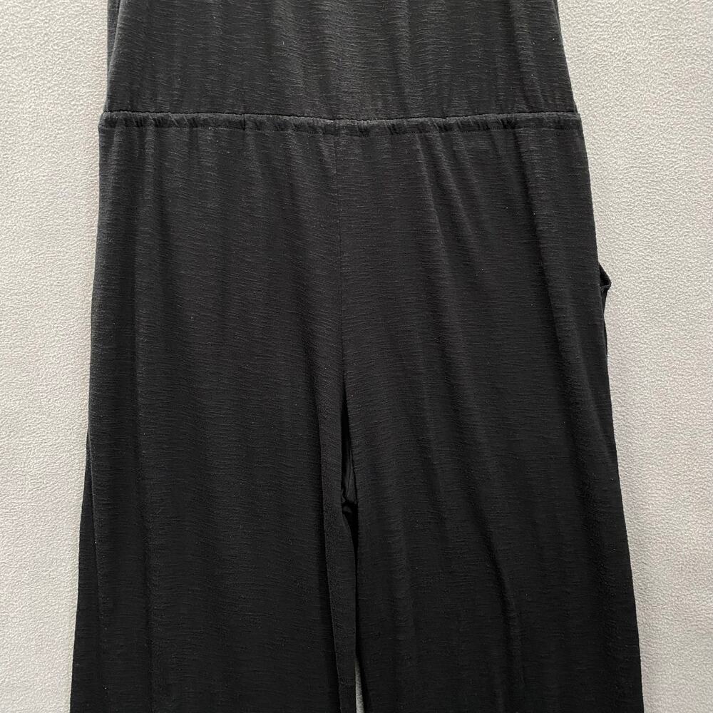 Becca Cozy Lounge Swim Coverup Wide Leg Jumpsuit M Black Drawstring Waist Sheer - Picture 7 of 13